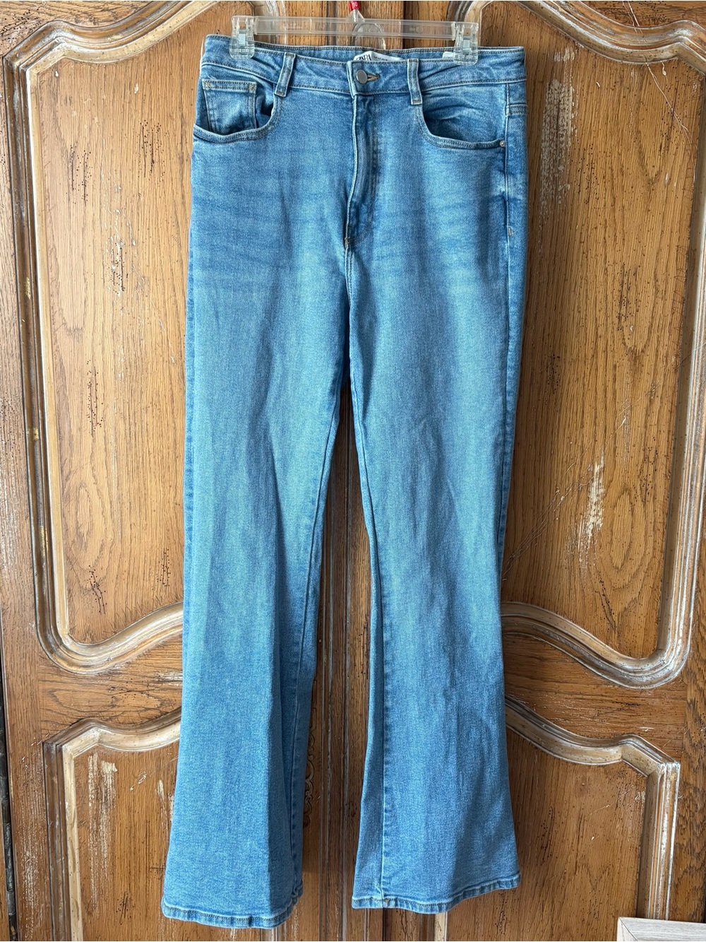 Zara Mid-Rise Blue Wide-Leg Jeans